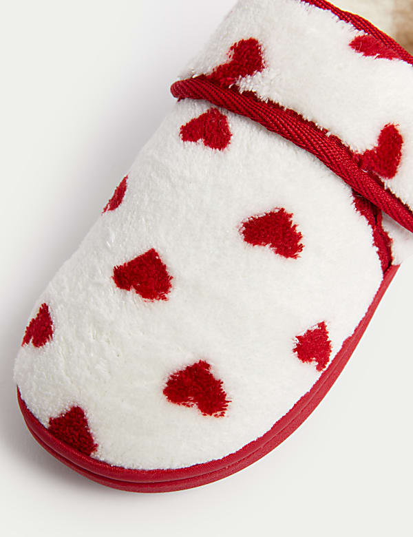 Kids' Heart Riptape Slippers (4 Small - 12 Small) - GR
