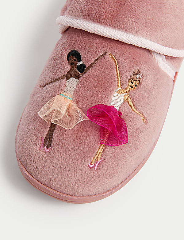 Kids' Ballerina Riptape Slippers (4 Small - 12 Small) - ES
