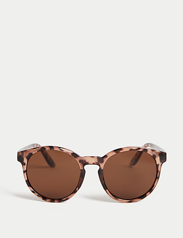 Kids' Tortoiseshell Round Sunglasses (M-L) - MX