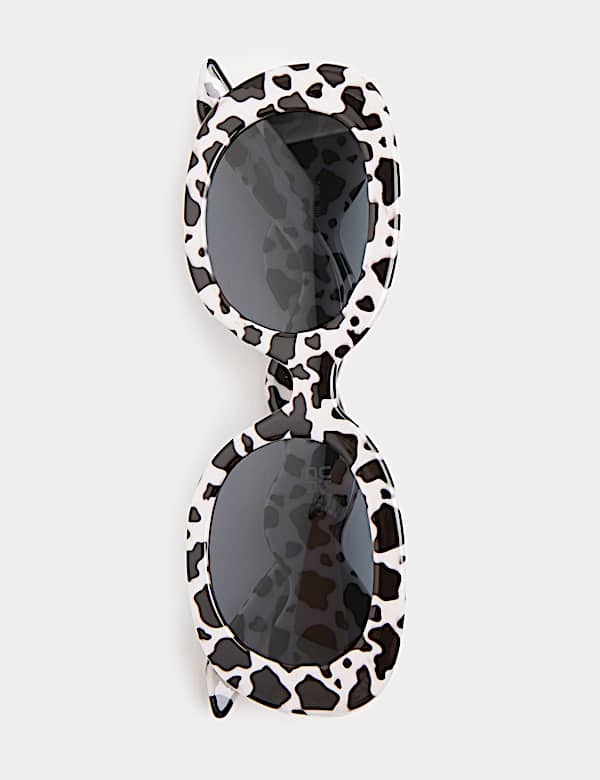 Kids' Cow Print Wave Frame Sunglasses (S-L) - FR