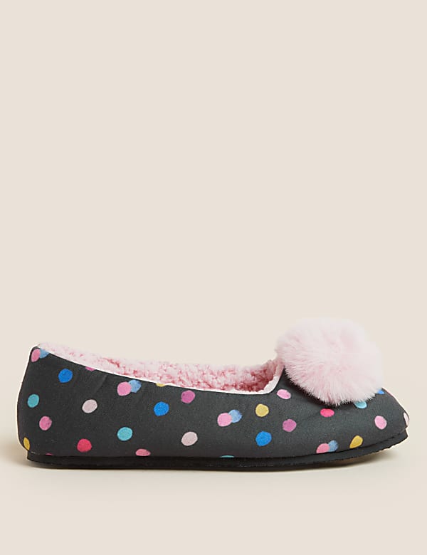 Kids Spot Pom Pom Slippers 13 Small 6 Large MEDIUM PINK Slippers M S GR