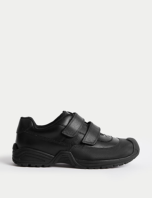 Kids' Leather Riptape School Shoes (2½  Large - 9 Large) - ES