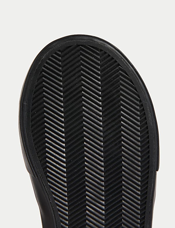 Kids' Leather Riptape School Shoes (8 Small - 2 Large) - JE