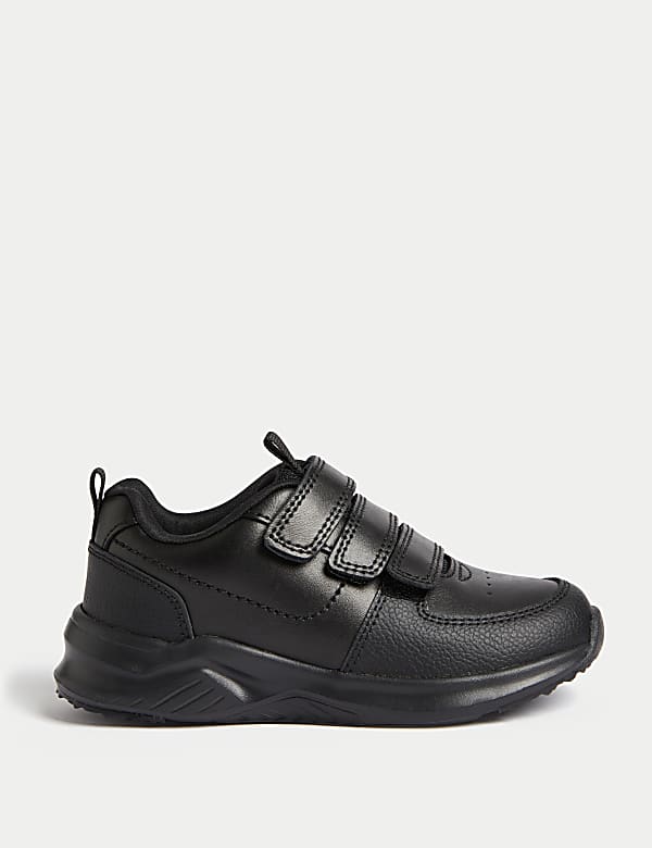 Kids' Leather Riptape School Shoes (8 Small - 2 Large) - AU