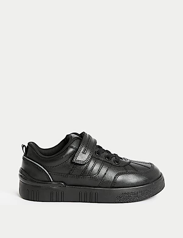 Kids' Leather Riptape School Shoes (8 Small - 2 Large) - LU