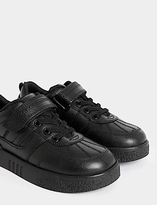 Kids' Leather Riptape School Shoes (8 Small - 2 Large) - CY