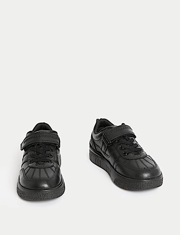 Kids' Leather Riptape School Shoes (8 Small - 2 Large) - CY