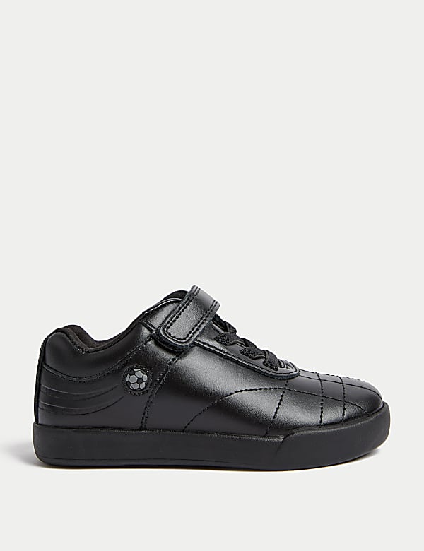 Kids Leather Football School Shoes 8 Small 2 Large BLACK Trainers M S RO