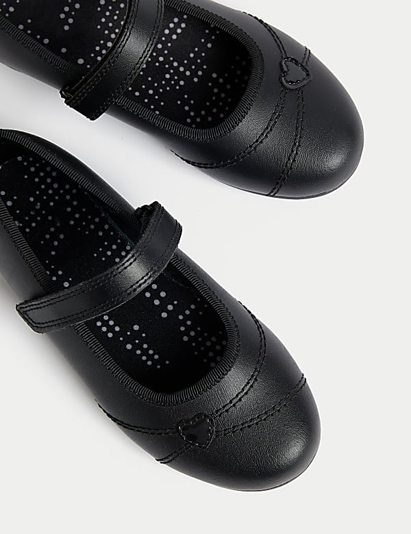 Kids' Heart Ballet Leather School Shoes (8 Small - 2 Large) - AL