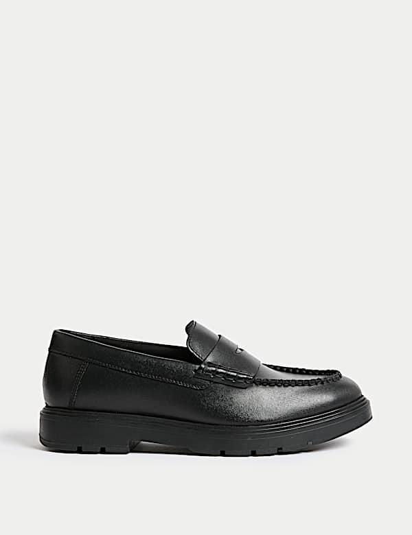 Kids' Leather Freshfeet™ Loafer School Shoes - ES