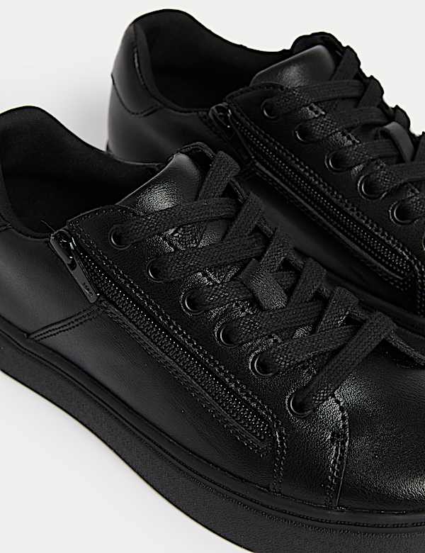 Kids' Leather Side Zip School Shoes (13 Small-9 Large) - CN