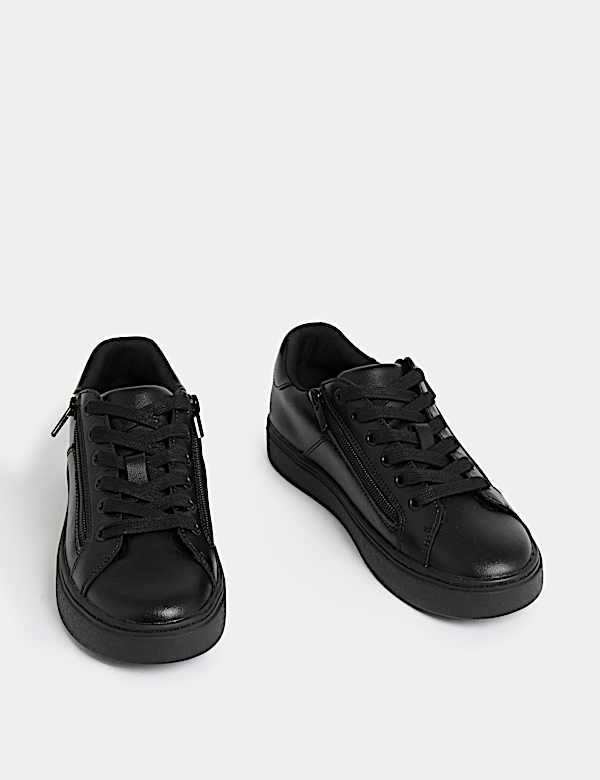Kids' Leather Side Zip School Shoes (13 Small-9 Large) - CN
