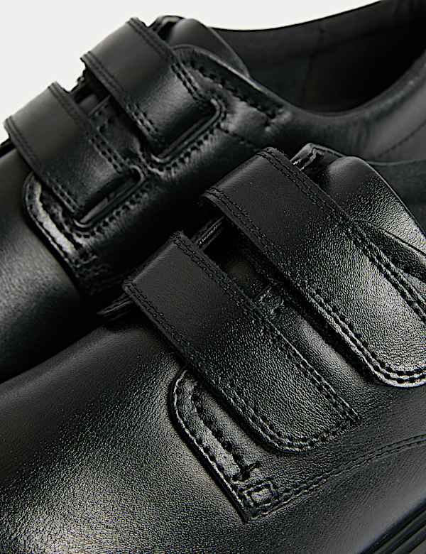 Kids' Leather Riptape School Shoes (13 Small - 9 Large) - EE