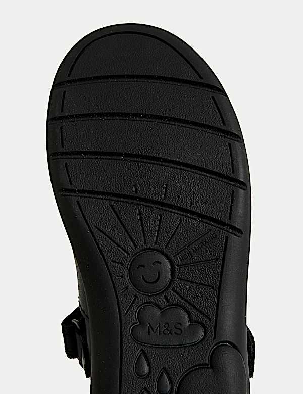 Kids' Leather Studded Riptape School Shoes (8 Small-2 Large) - IS