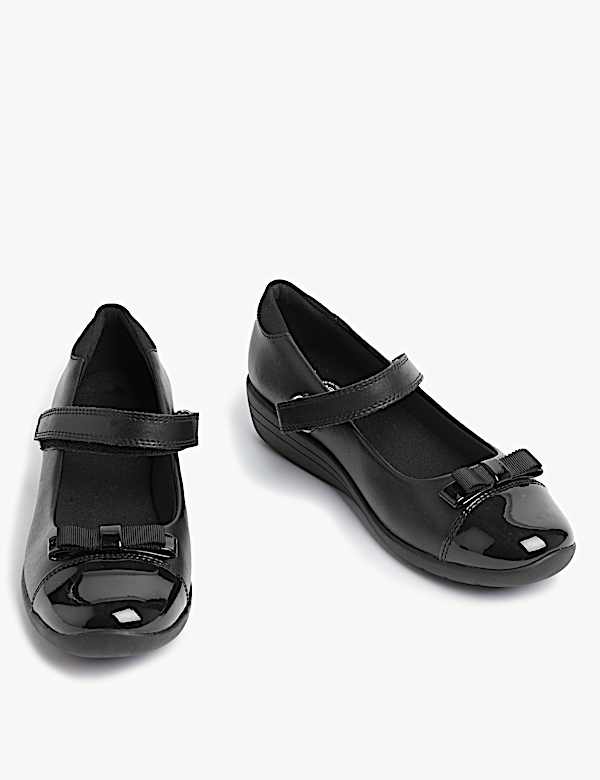 Zapatos infantiles escolares de piel Mary Jane con cuña (2½ grande -7 grande) - ES