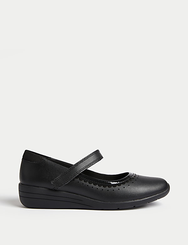 Leren schoolschoenen met sleehak en schulprand voor kinderen maat 35 40 5 BLACK Schoolschoenen M S BE