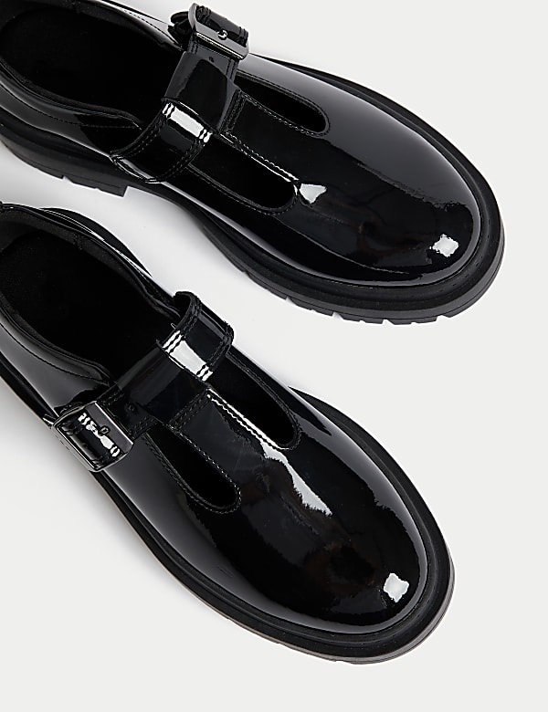 Kids' Chunky T Bar Leather School Shoes (2½ Large - 7 Large) - IL