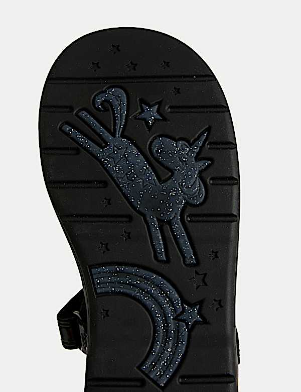 Kids' Leather Heart Riptape School Shoes (8 Small-2 Large) - IL