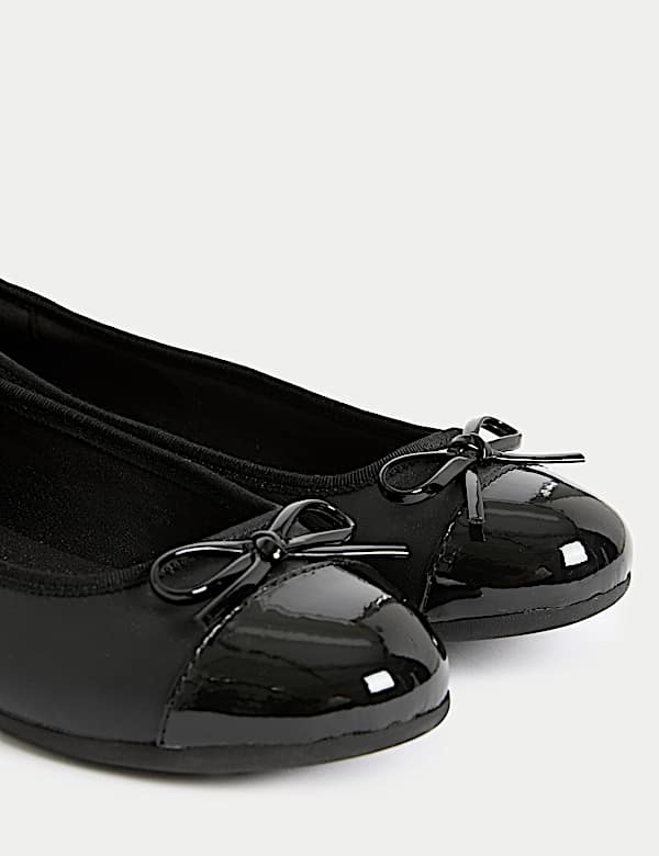 Kids' Leather Bow Ballet School Shoes (13 Small - 7 Large) - RS