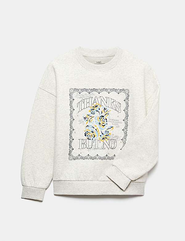 Cotton Rich Graphic Pearl Sweatshirt (6-16 Yrs)