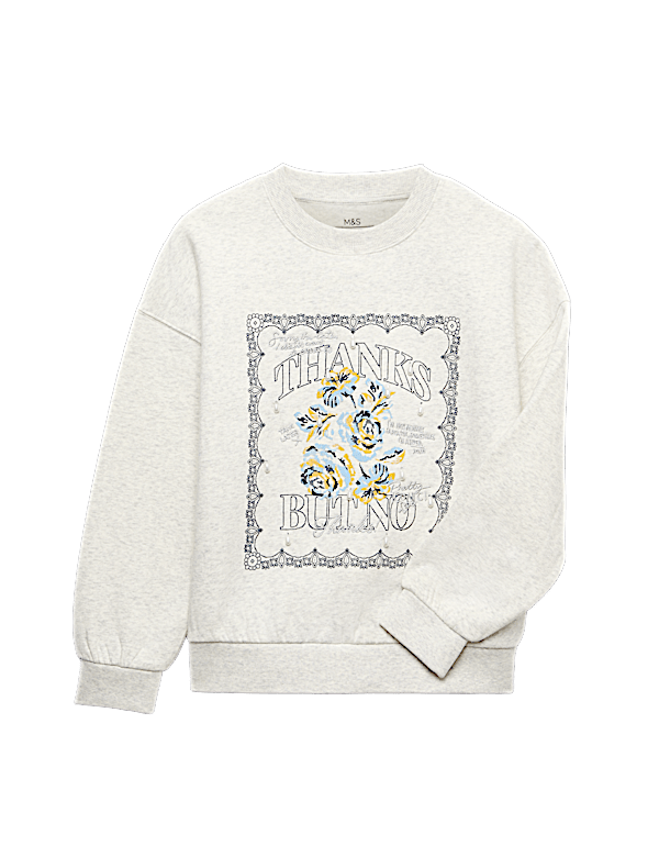 Cotton Rich Graphic Pearl Sweatshirt (6-16 Yrs)
