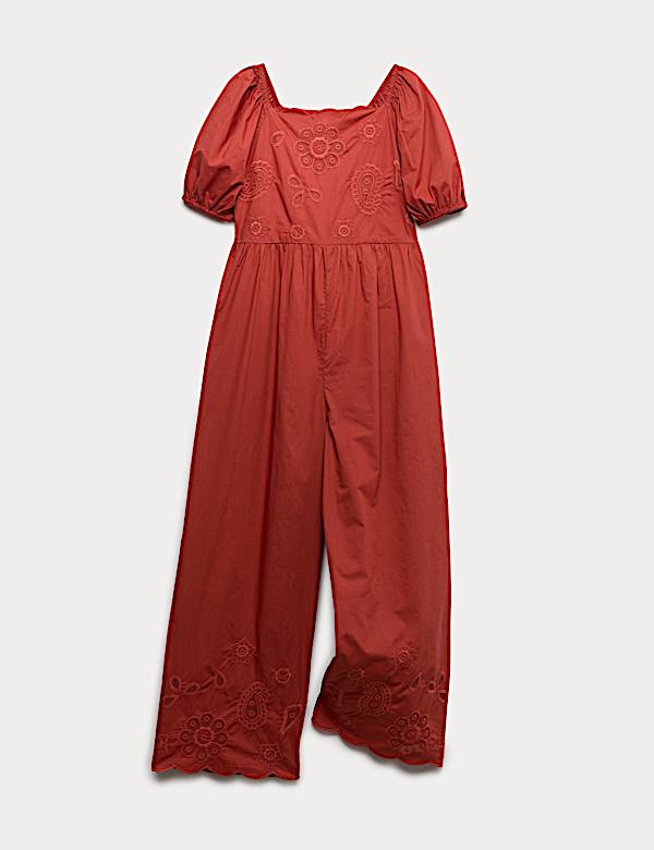 Pure Cotton Embroidered Jumpsuit (2-16 Years)