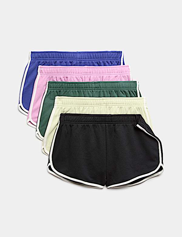 5 Pack Cotton Rich Runner Shorts (6-16 Yrs)