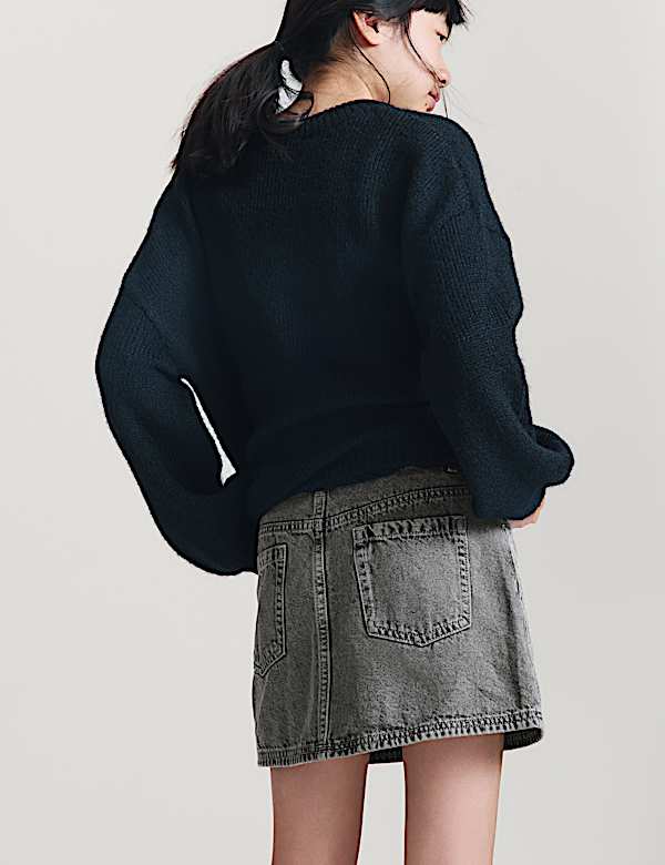 Denim Sequin Mini Skirt (6-16 Yrs) - US
