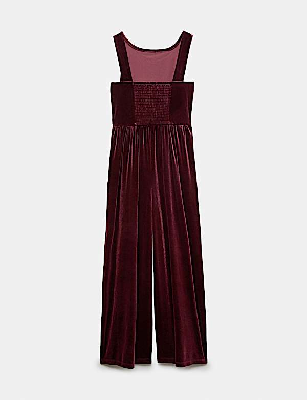 Velvet Wide Leg Pull On Jumpsuit