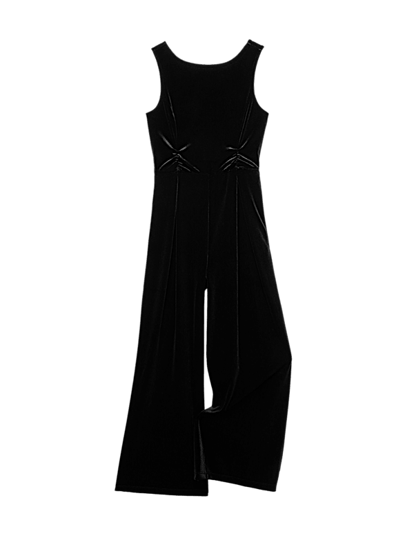 Velvet Wide Leg Pull On Jumpsuit