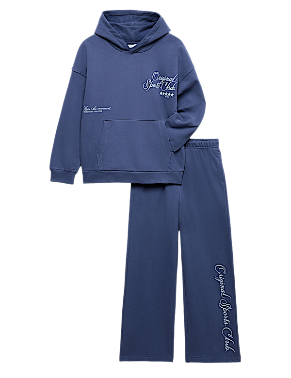 2pc Cotton Rich Hooded Top & Bottom Outfit (6-16 Yrs)