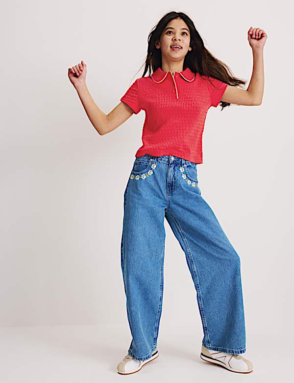 Pointelle Polo Shirt (6-16 Yrs) - LV