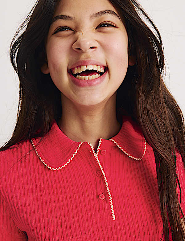 Pointelle Polo Shirt (6-16 Yrs) - LV