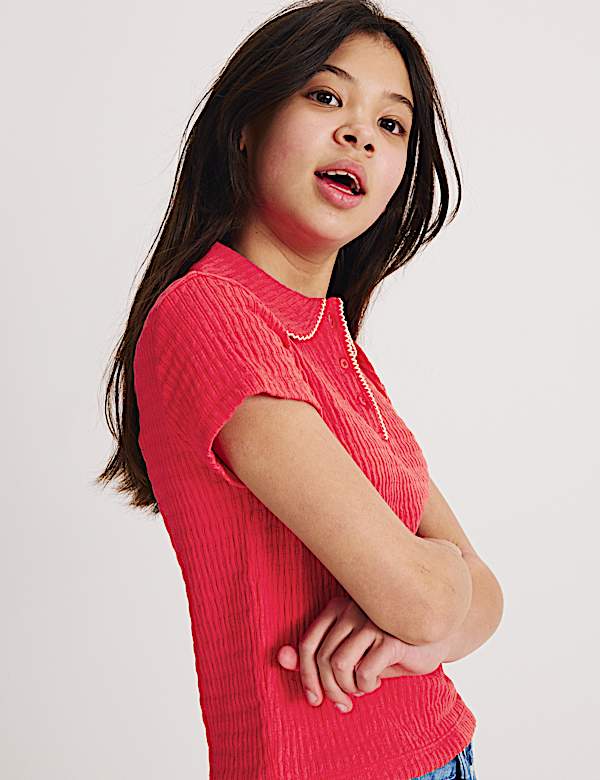 Pointelle Polo Shirt (6-16 Yrs) - LV