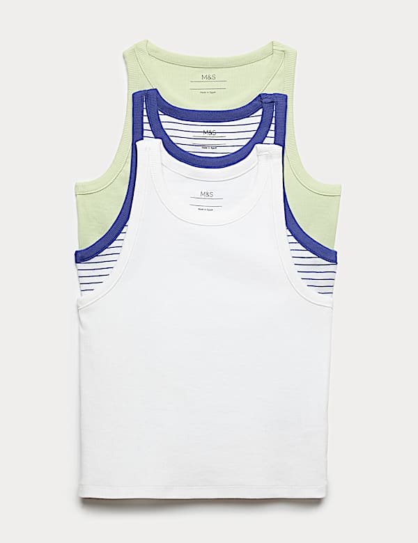3 Pack Cotton Rich Vests (6-16 Yrs)