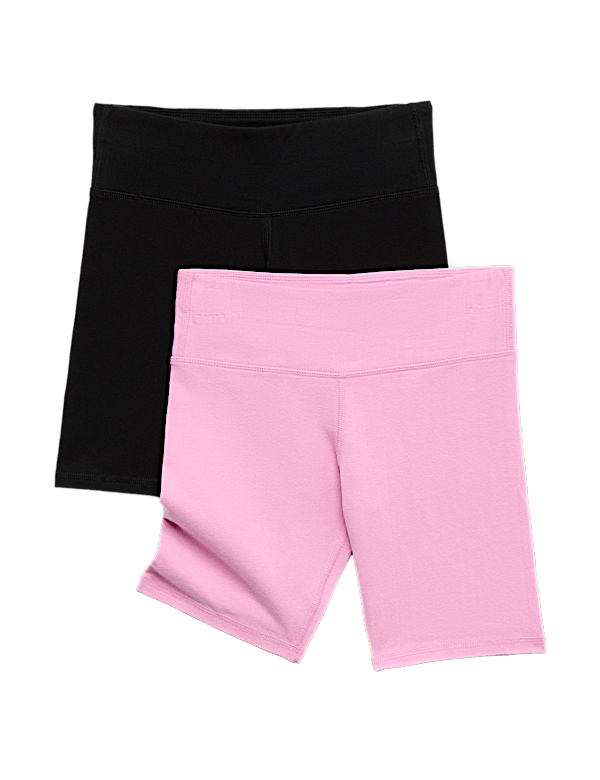 2 Pack Cotton Rich Cycling Shorts (6-16 Yrs)