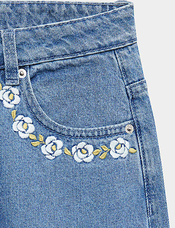 Denim Embroidered Wide Leg Jean (6-16 Yrs)