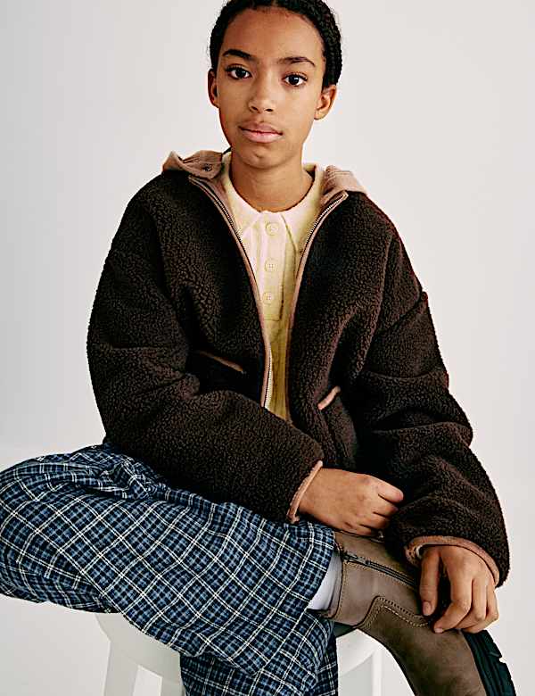 Pure Cotton Checked Relaxed Trousers (6-16 Yrs) - NL