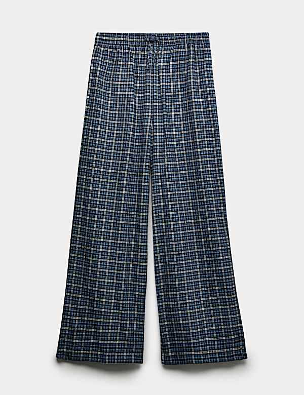 Pure Cotton Checked Relaxed Trousers (6-16 Yrs) - NL