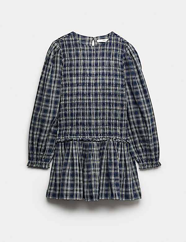 Pure Cotton Checked Dress (6-16 Yrs) - JE