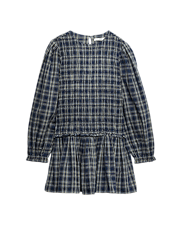 Pure Cotton Checked Dress (6-16 Yrs)