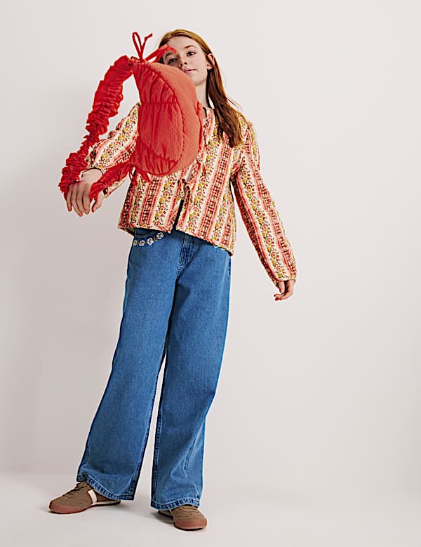 Chaqueta acolchada floral 100 % algod&oacute;n (6-16 a&ntilde;os) - ES