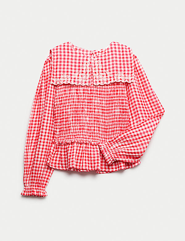 Pure Cotton Gingham Blouse (6-16 Yrs) - LV