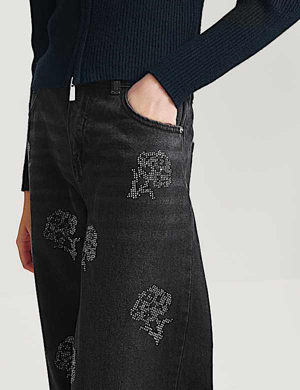 Denim Diamant&eacute; Rose Barrel Leg Jeans (6-16 Yrs)