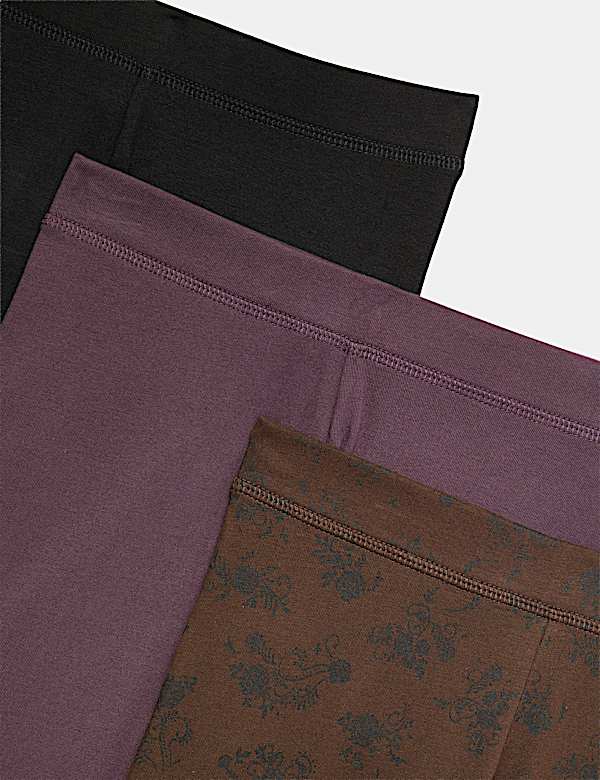 3 Pack Cotton Rich Print Leggings (6-16 Yrs)