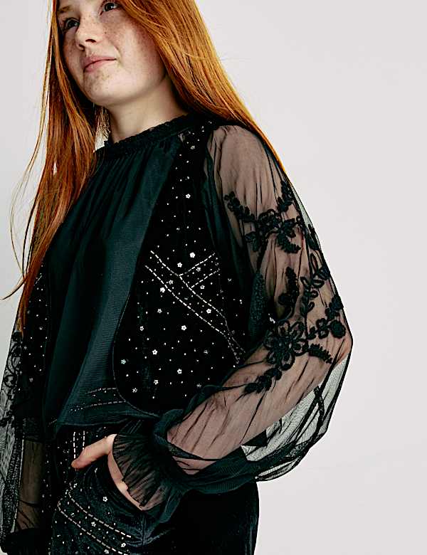 Conjunto de 2 piezas de chaleco de terciopelo y camisa (6-16 a&ntilde;os) - US