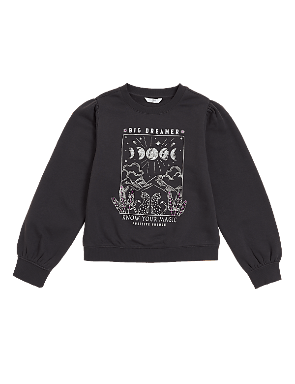 Cotton Cosmic Slogan Sweatshirt (6-16 Yrs)