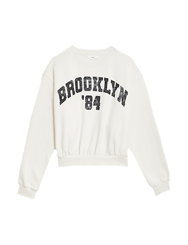 Cotton Rich Brooklyn Slogan Sweatshirt (6-16 Yrs)