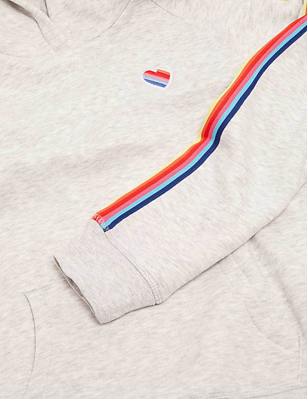 Cotton Rainbow Side Striped Hoodie (6-14 Yrs)