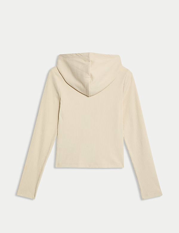 Cotton Rich Zip Ribbed Hoodie (6-16 Yrs)